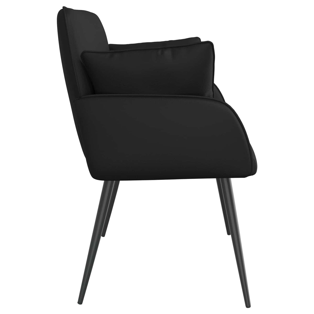 2 Seater Sofa with Metal Legs 2-Seater Black Faux Leather