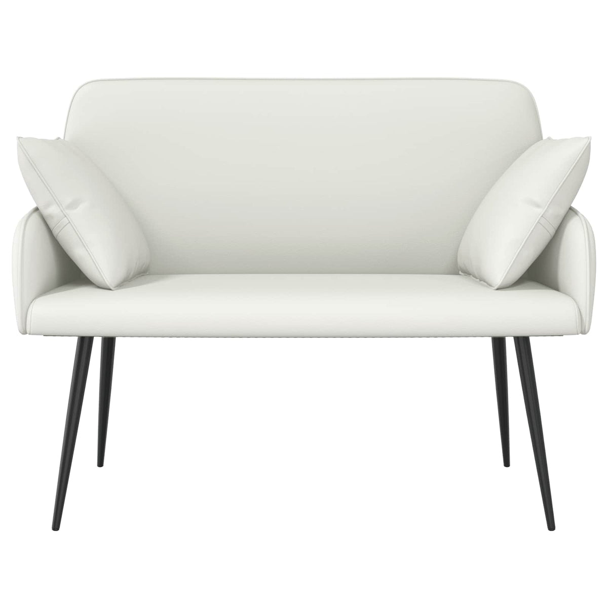2 Seater Sofa with Metal Legs 2-Seater White Faux Leather