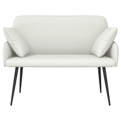 2 Seater Sofa with Metal Legs 2-Seater White Faux Leather