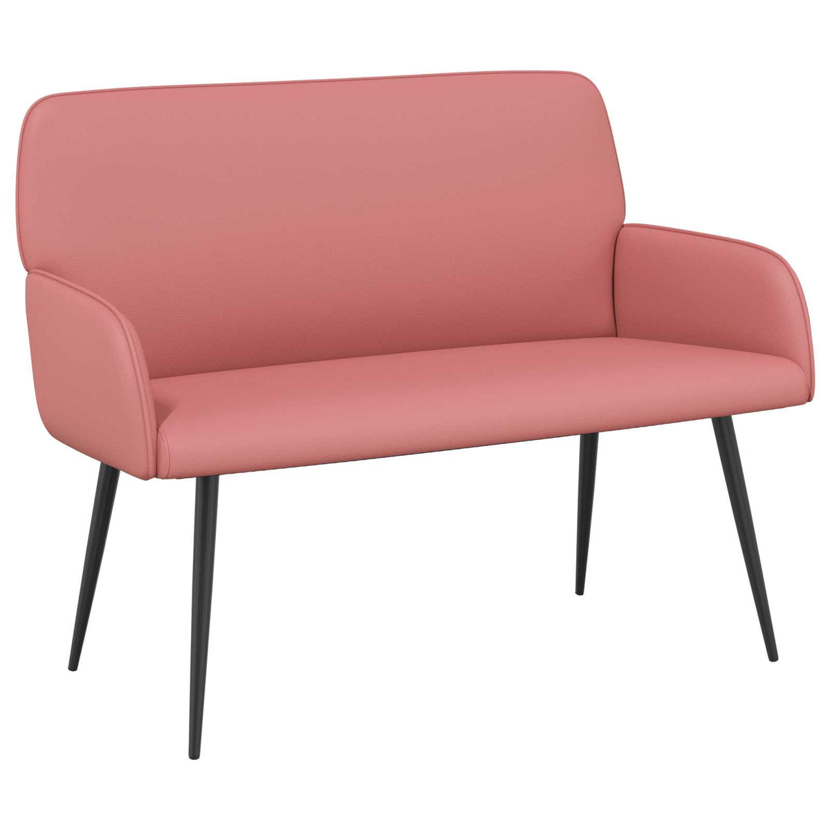 2 Seater Sofa with Metal Legs 2-Seater Pink Faux Leather