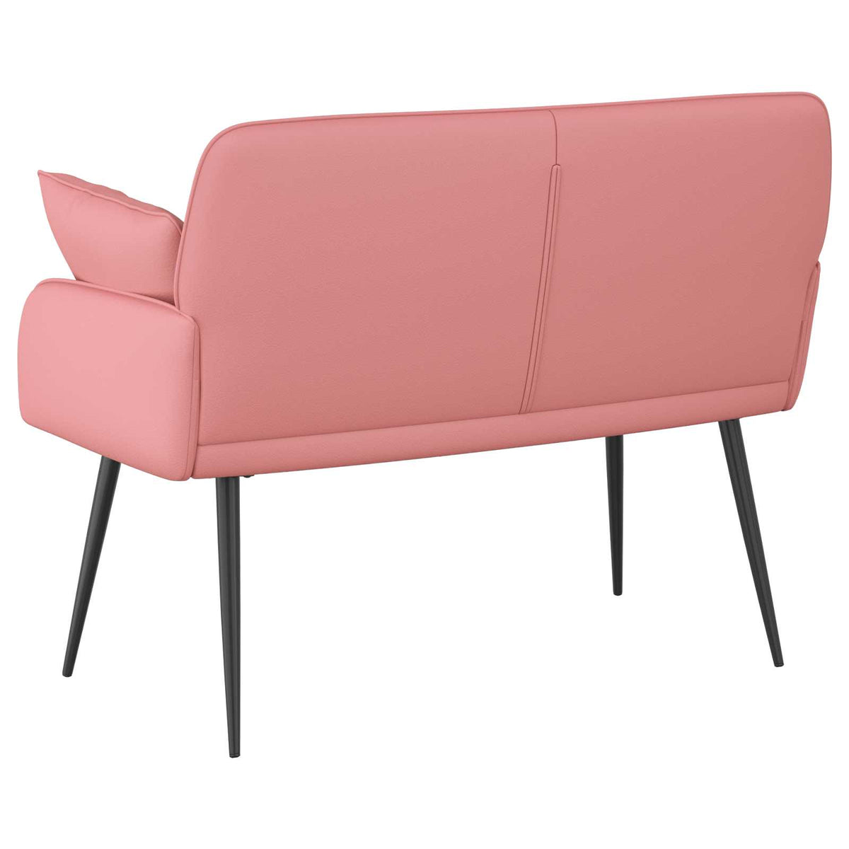 2 Seater Sofa with Metal Legs 2-Seater Pink Faux Leather