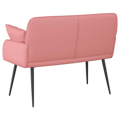 2 Seater Sofa with Metal Legs 2-Seater Pink Faux Leather