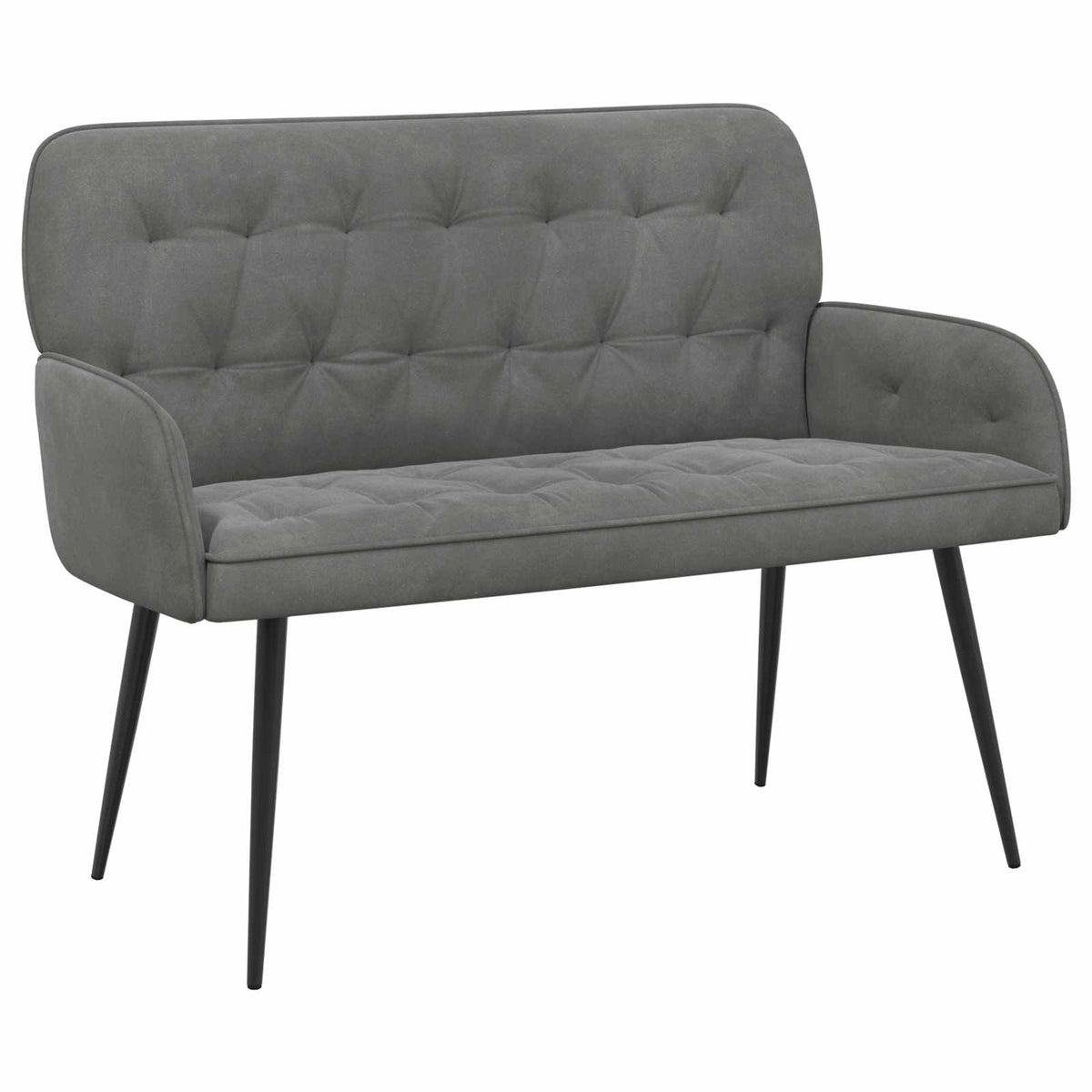 2 Seater Sofa with Metal Legs 2-Seater Dark Grey Velvet