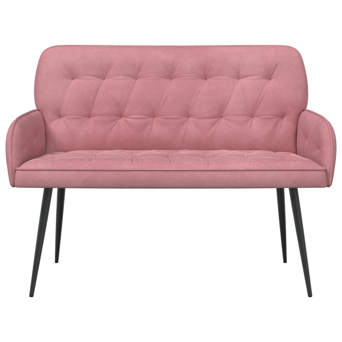 2 Seater Sofa with Metal Legs 2-Seater Pink Velvet