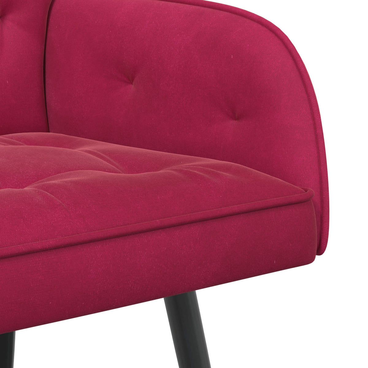 2 Seater Sofa with Metal Legs 2-Seater Wine Red Velvet