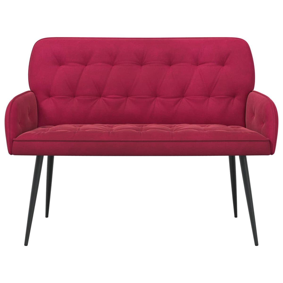 2 Seater Sofa with Metal Legs 2-Seater Wine Red Velvet