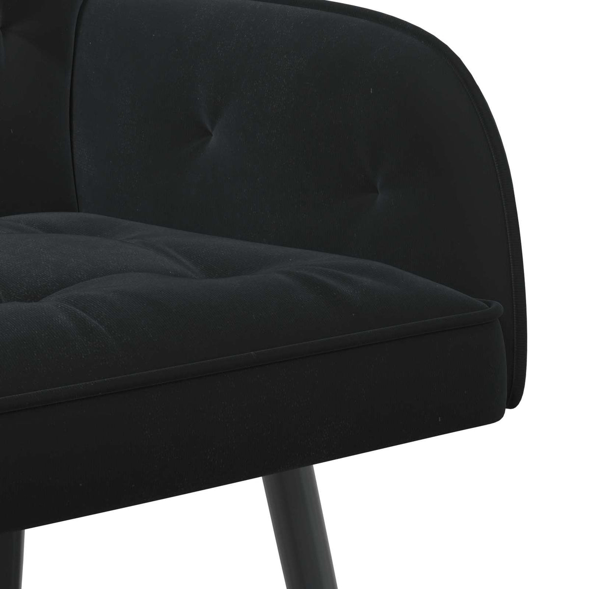 2 Seater Sofa with Metal Legs 2-Seater Black Velvet