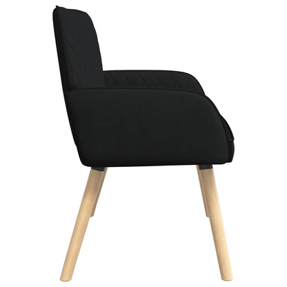 2 Seater Sofa with Solid Wood Legs 2-Seater Black Linen Fabric