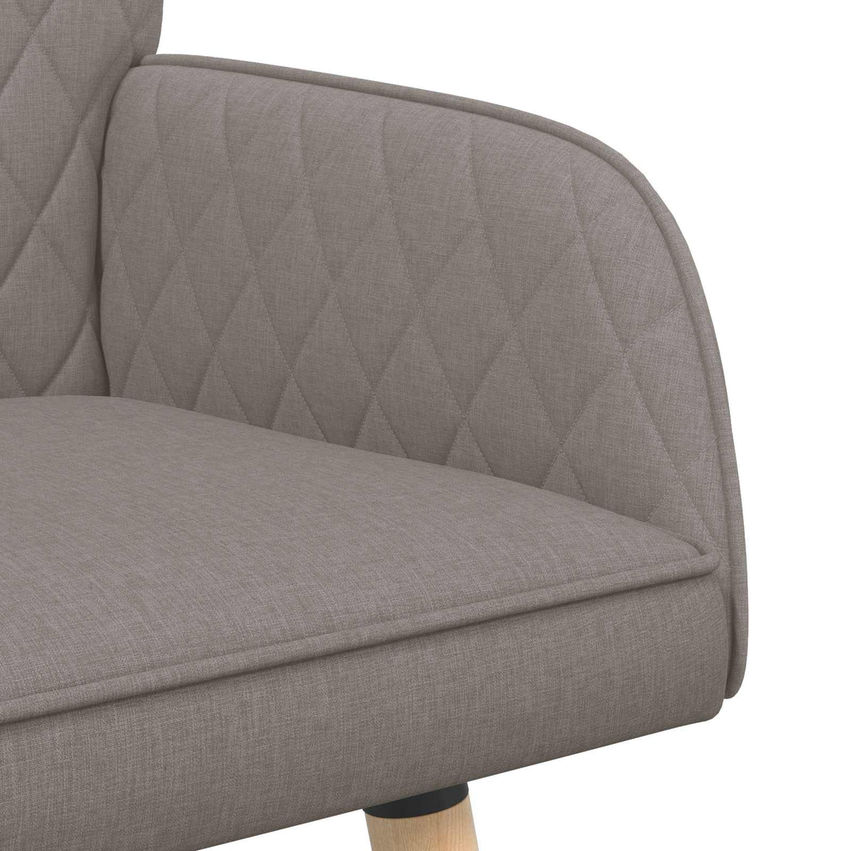 2 Seater Sofa with Solid Wood Legs 2-Seater Taupe Linen Fabric
