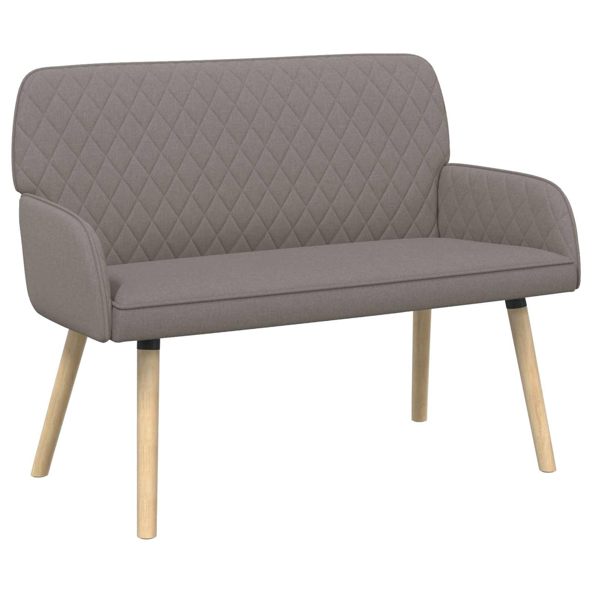 2 Seater Sofa with Solid Wood Legs 2-Seater Taupe Linen Fabric