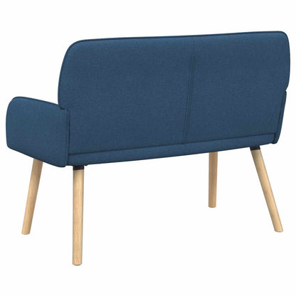 2 Seater Sofa with Solid Wood Legs 2-Seater Blue Linen Fabric