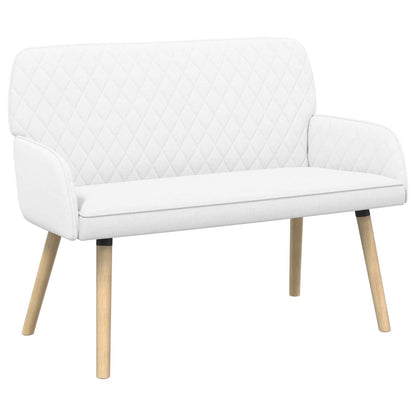 2 Seater Sofa with Solid Wood Legs 2-Seater White Linen Fabric