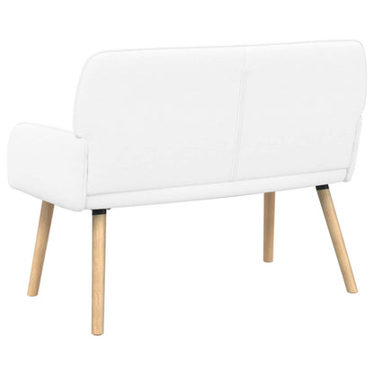 2 Seater Sofa with Solid Wood Legs 2-Seater White Linen Fabric