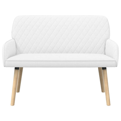 2 Seater Sofa with Solid Wood Legs 2-Seater White Linen Fabric