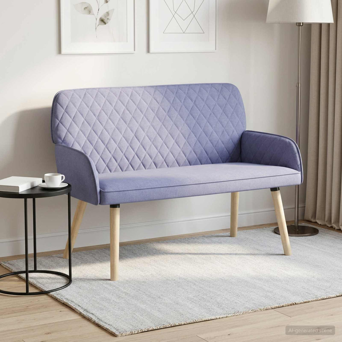 2 Seater Sofa with Solid Wood Legs 2-Seater Jeans Blue