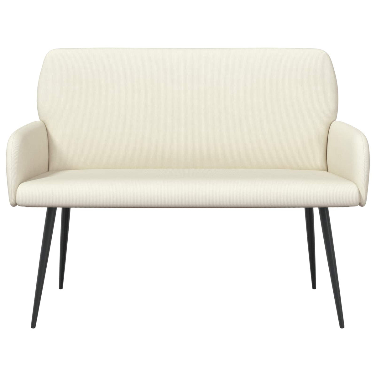 2 Seater Sofa with Metal Legs 2-Seater Cream Corduroy Fabric