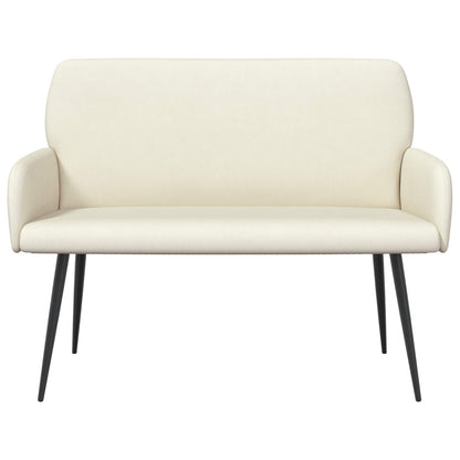 2 Seater Sofa with Metal Legs 2-Seater Cream Corduroy Fabric