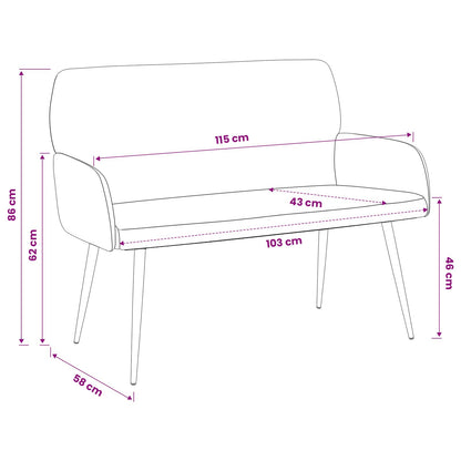 2 Seater Sofa with Metal Legs 2-Seater Cream Corduroy Fabric