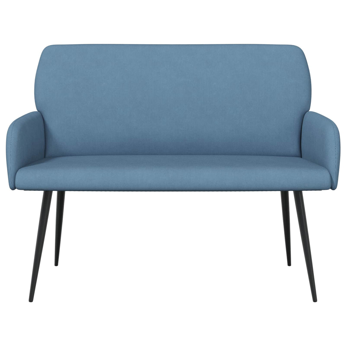 2 Seater Sofa with Metal Legs 2-Seater Blue Corduroy Fabric