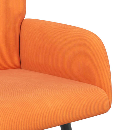 2 Seater Sofa with Metal Legs 2-Seater Orange Corduroy Fabric