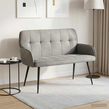 2 Seater Sofa with Metal Legs 2-Seater Light Grey Velvet