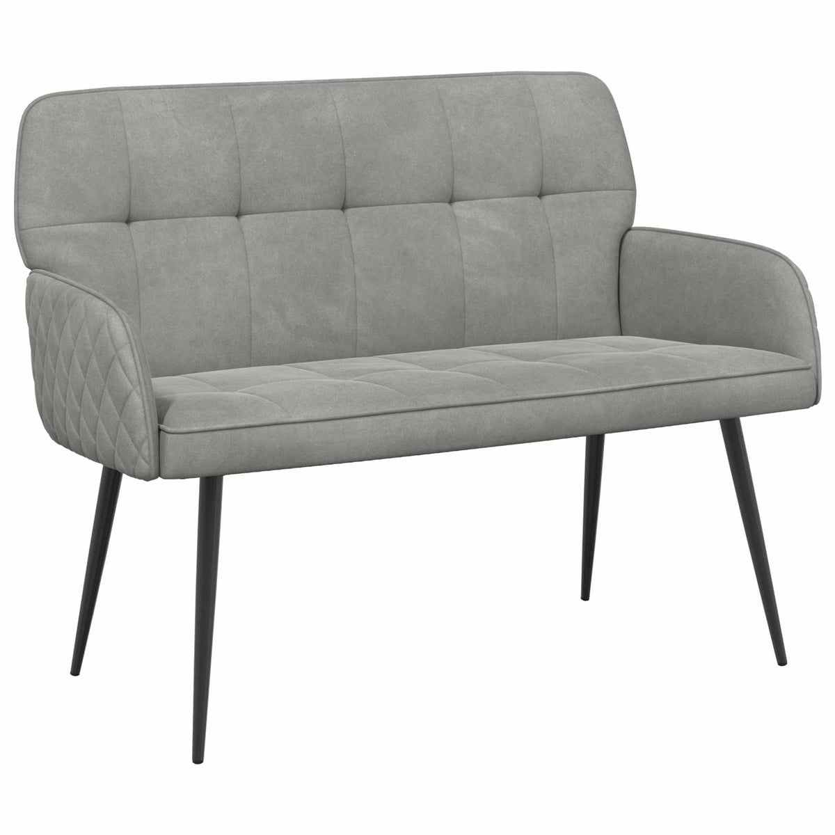 2 Seater Sofa with Metal Legs 2-Seater Light Grey Velvet