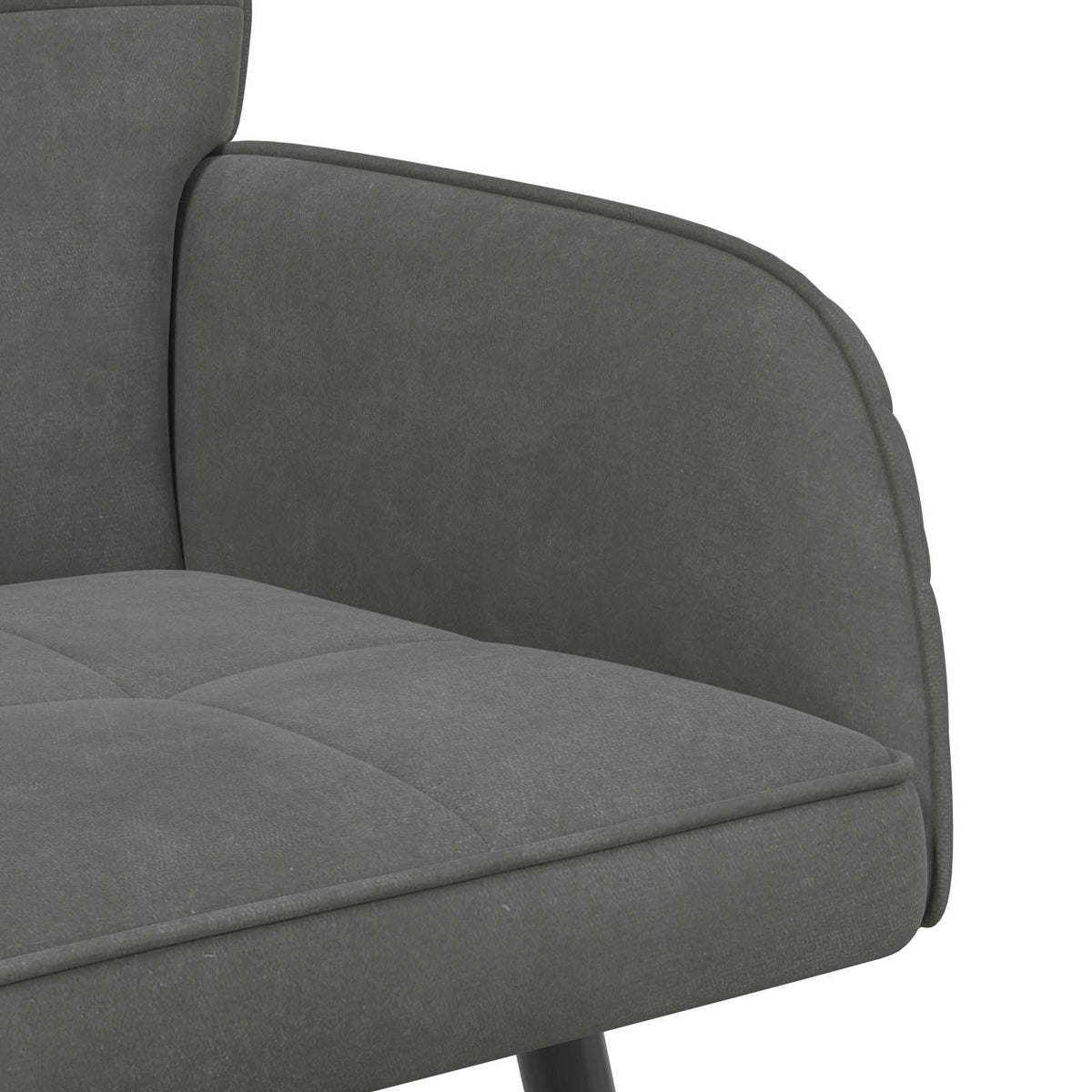 2 Seater Sofa with Metal Legs 2-Seater Dark Grey Velvet