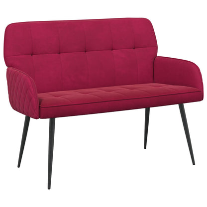 2 Seater Sofa with Metal Legs 2-Seater Wine Red Velvet