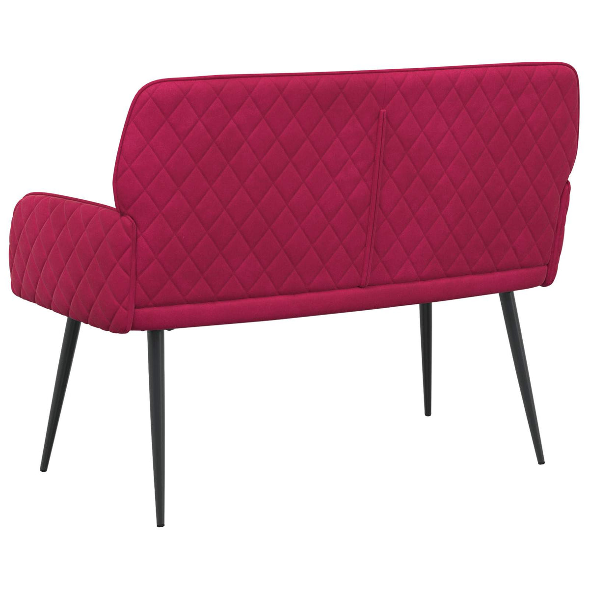 2 Seater Sofa with Metal Legs 2-Seater Wine Red Velvet