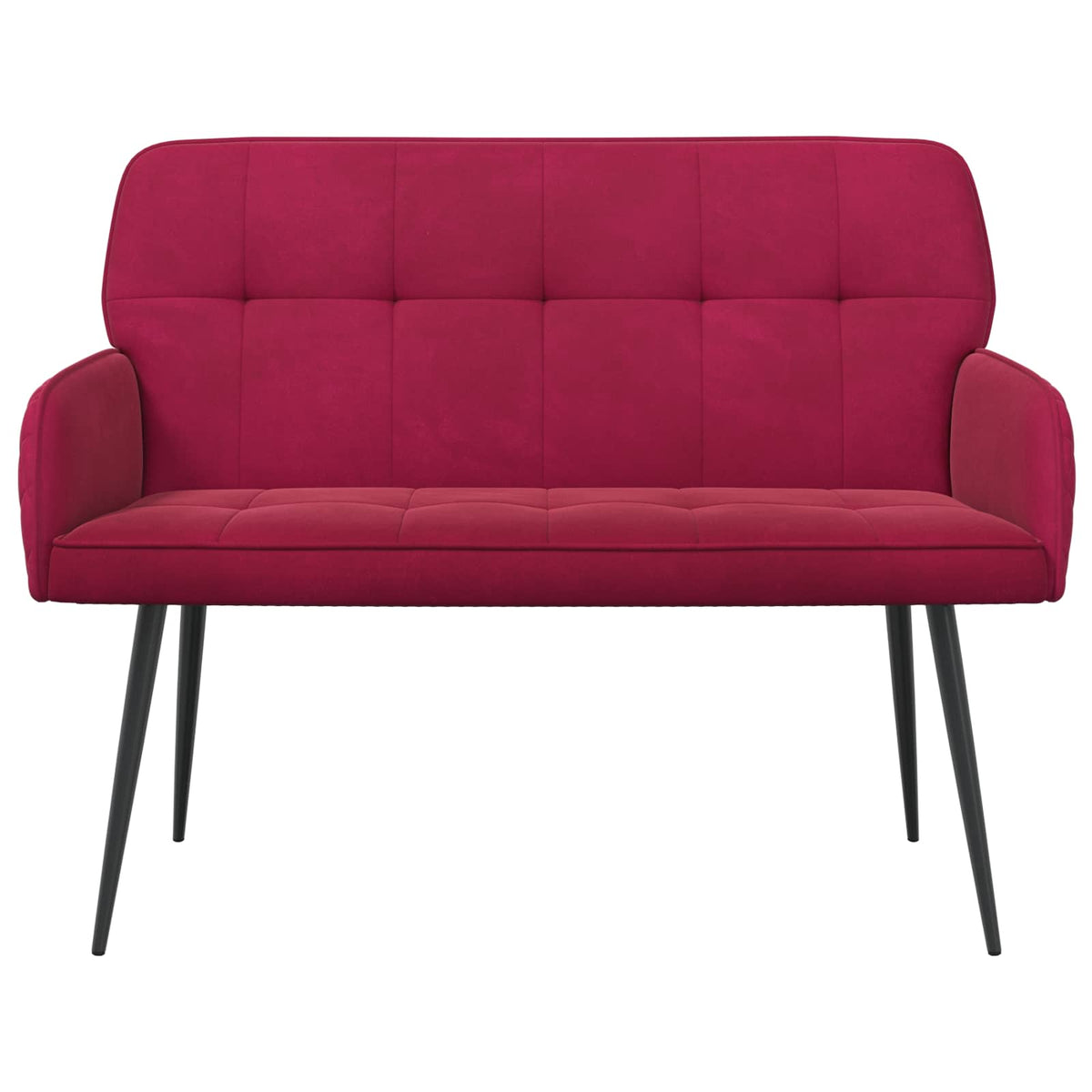 2 Seater Sofa with Metal Legs 2-Seater Wine Red Velvet