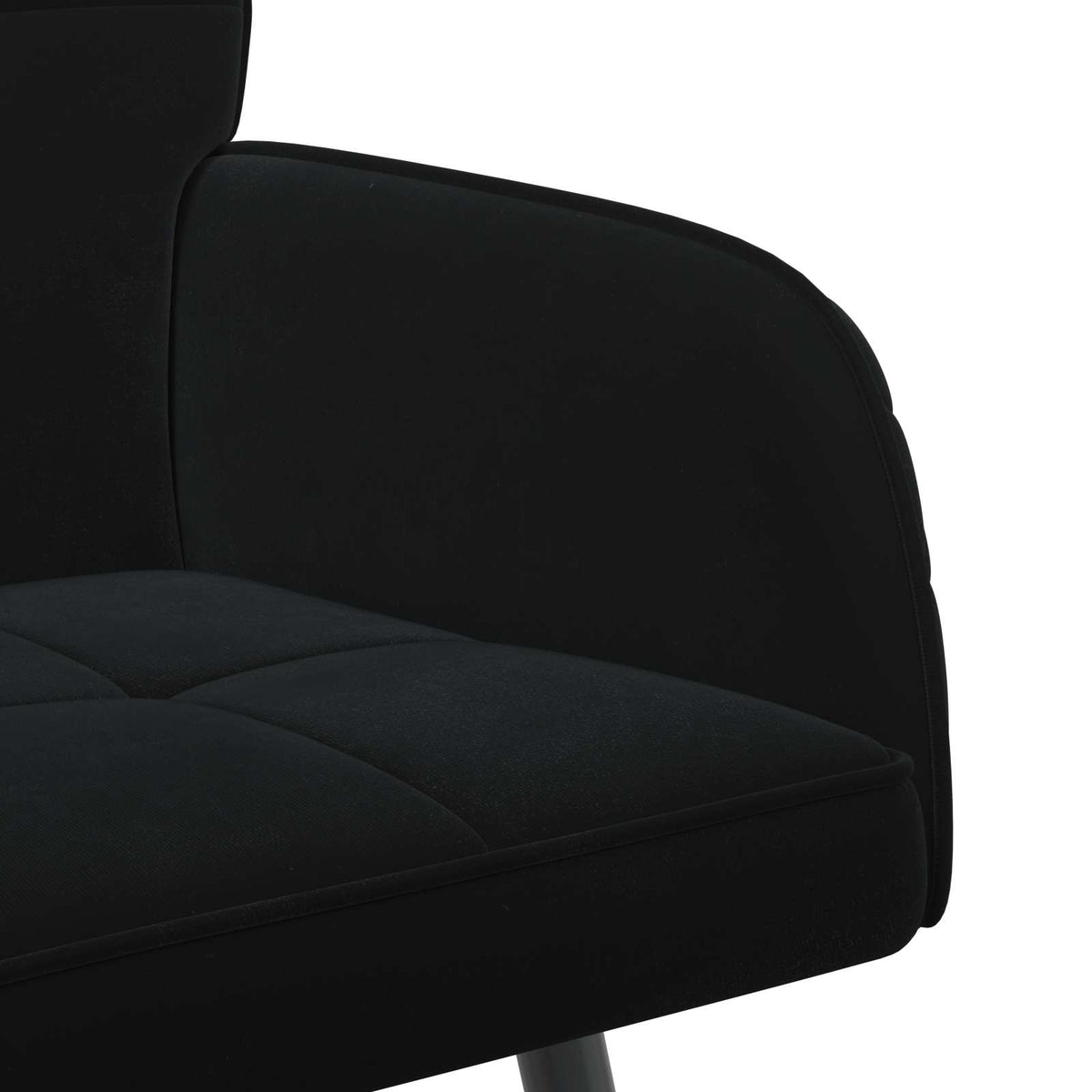 2 Seater Sofa with Metal Legs 2-Seater Black Velvet