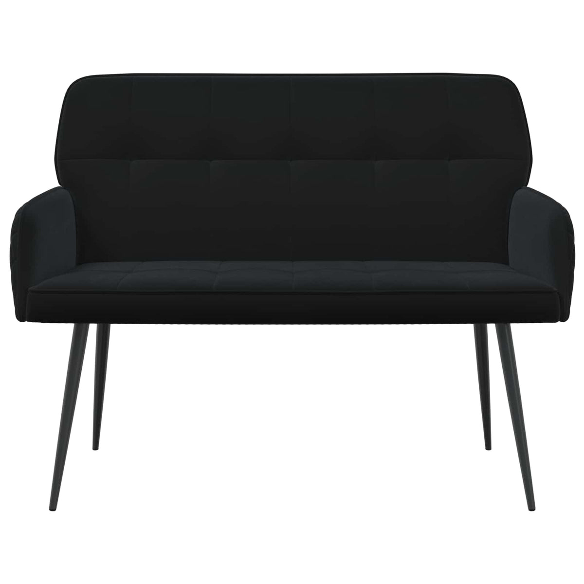 2 Seater Sofa with Metal Legs 2-Seater Black Velvet