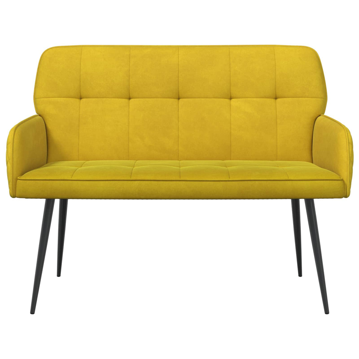 2 Seater Sofa with Metal Legs 2-Seater Yellow Velvet