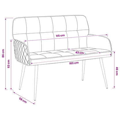 2 Seater Sofa with Metal Legs 2-Seater Turquoise Velvet
