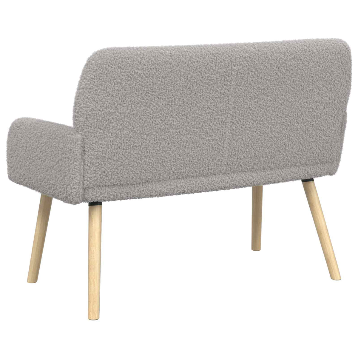 2 Seater Sofa with Solid Wood Legs Light Grey Bouclé