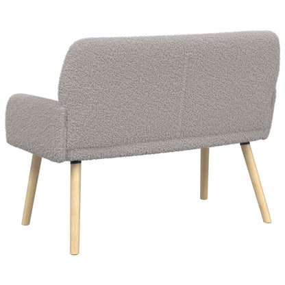 2 Seater Sofa with Solid Wood Legs Light Grey Bouclé