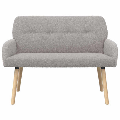 2 Seater Sofa with Solid Wood Legs Light Grey Bouclé