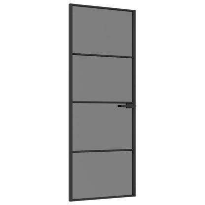 Interior Door 76 x 201.5 cm Tempered Glass and Aluminium
