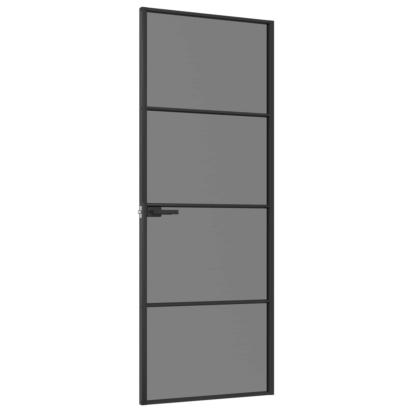 Interior Door 76 x 201.5 cm Tempered Glass and Aluminium