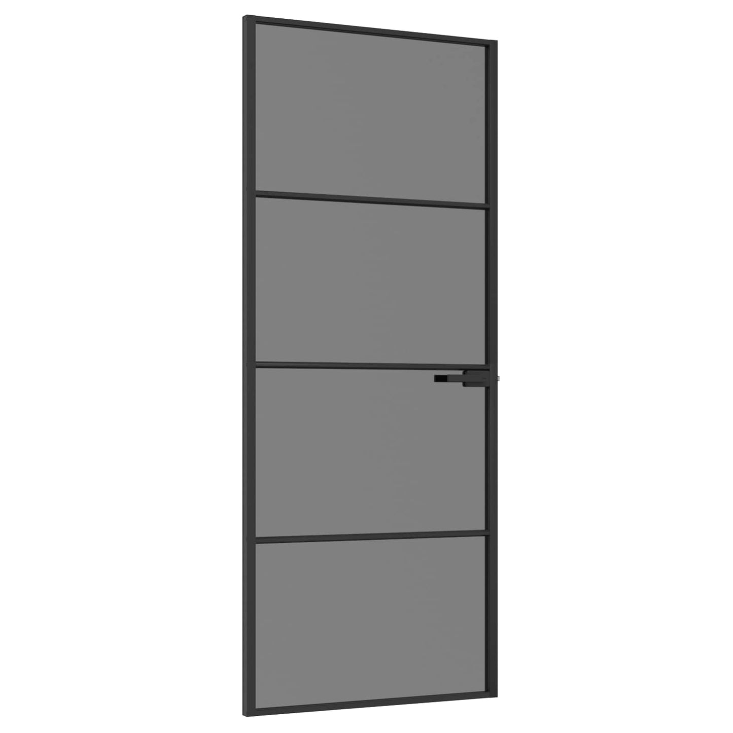 Interior Door 83 x 201.5 cm Tempered Glass and Aluminium
