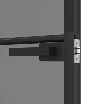 Interior Door 93 x 201.5 cm Tempered Glass and Aluminium