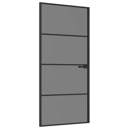 Interior Door 93 x 201.5 cm Tempered Glass and Aluminium