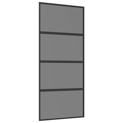 Sliding Door 90 x 205 cm Tempered Glass and Aluminium