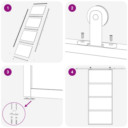 Sliding Door 90 x 205 cm Tempered Glass and Aluminium