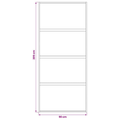 Sliding Door 90 x 205 cm Tempered Glass and Aluminium
