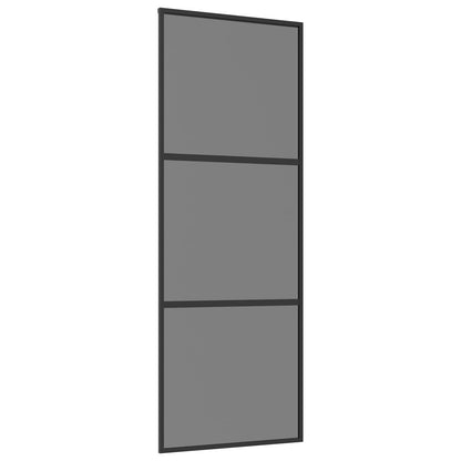 Sliding Door 76 x 205 cm Tempered Glass and Aluminium