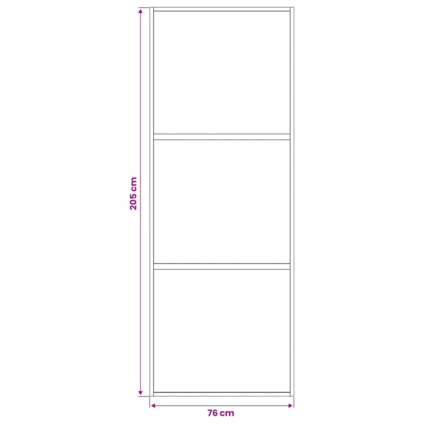 Sliding Door 76 x 205 cm Tempered Glass and Aluminium