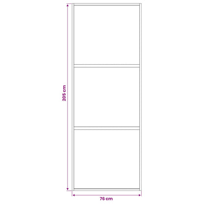 Sliding Door 76 x 205 cm Tempered Glass and Aluminium