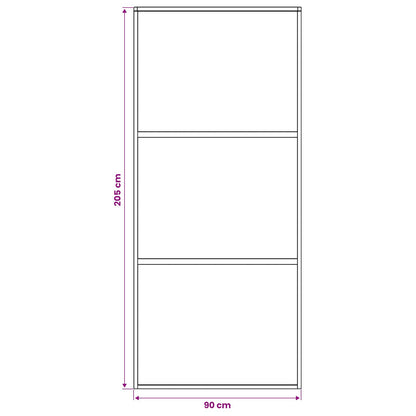Sliding Door 90 x 205 cm Tempered Glass and Aluminium
