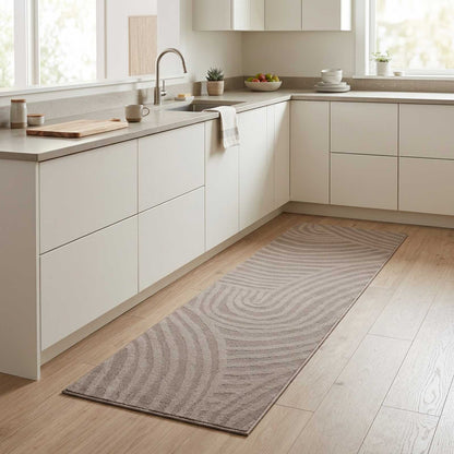 Kitchen Rug Brown Scandinavian 300 x 60 cm 100% Polyamide